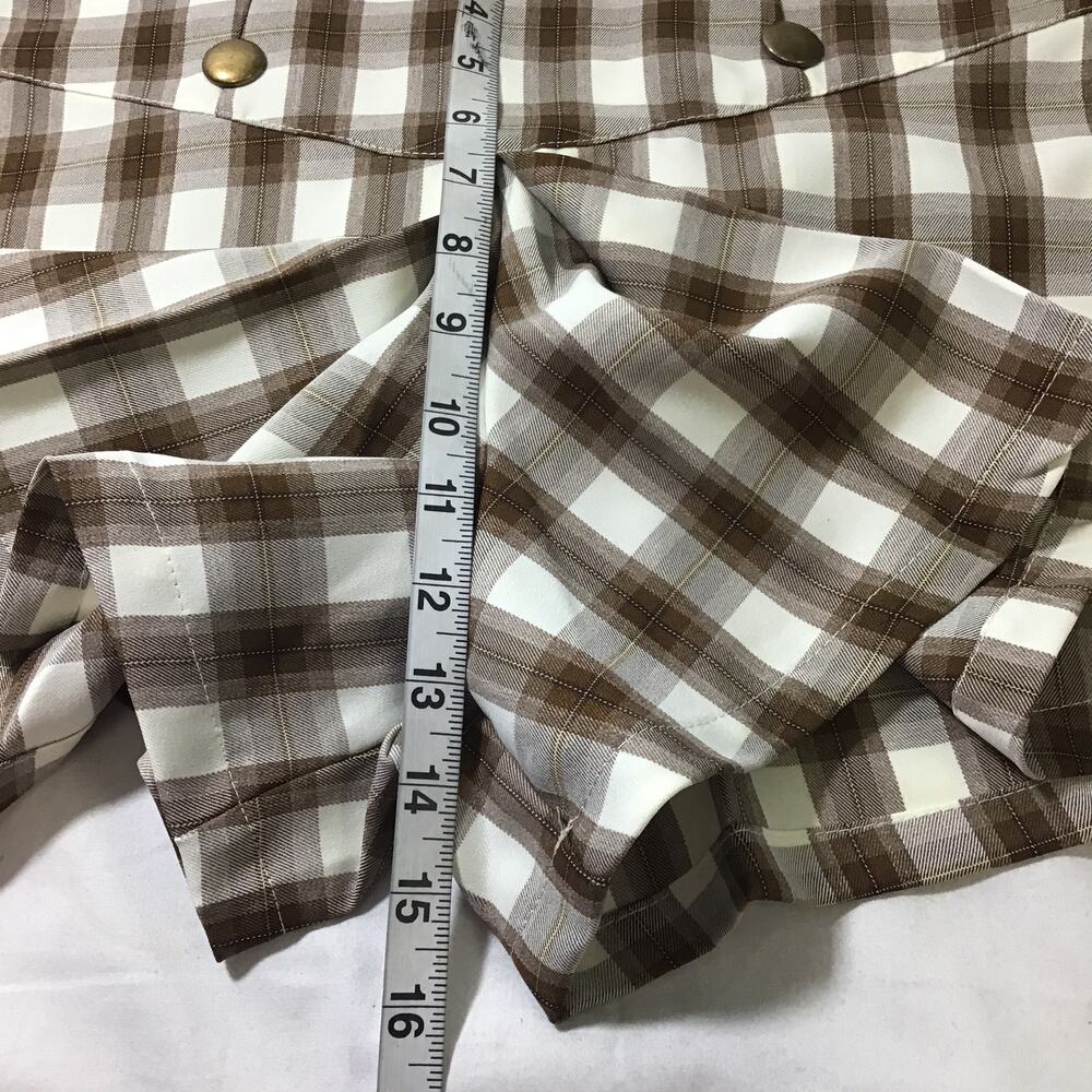 UNIQUE VINTAGE SZ M brown plaid high waist retro style skort short NWT B88 - Picture 10 of 10